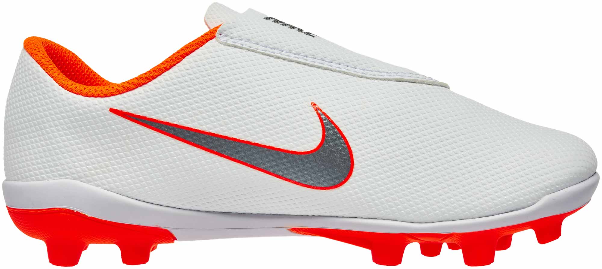 Nike Mercurial Vapor 12 Club MG Youth (velcro) White/Metallic Cool  Grey/Total Orange Soccer Master