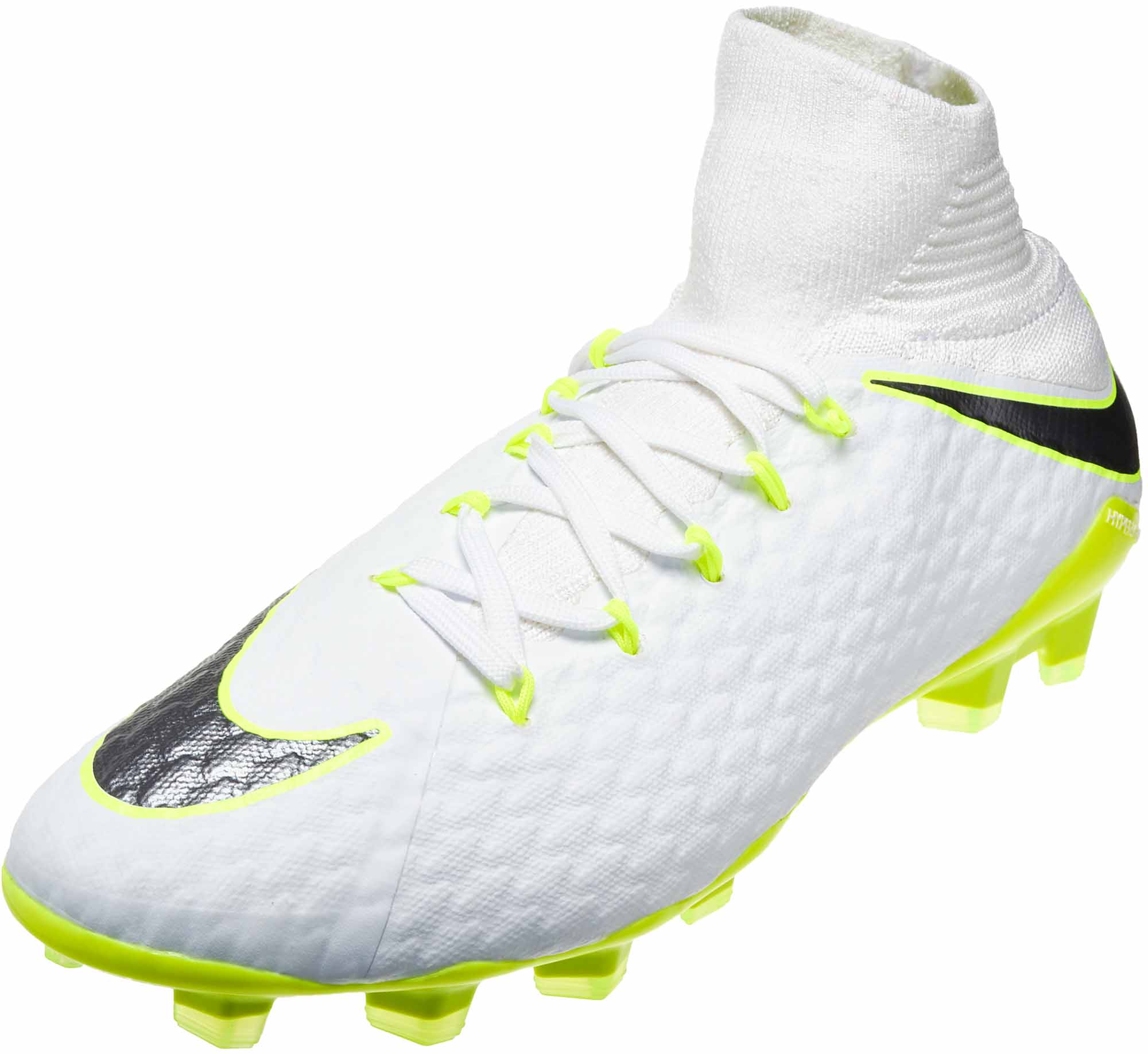 Nike Hypervenom Phantom III Pro FG - White & Metallic Cool Grey - Soccer Master