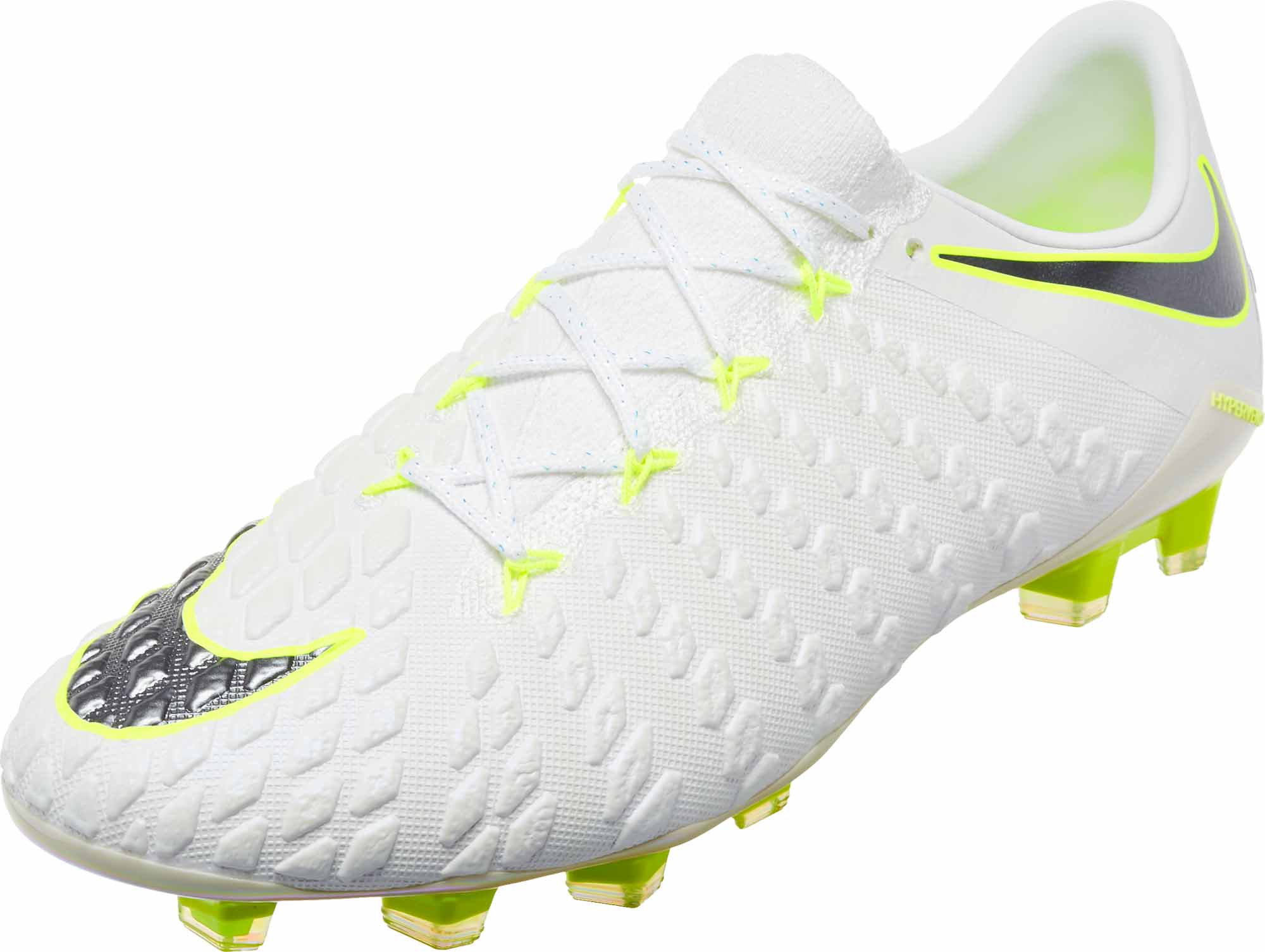Nike Hypervenom Phantom III Elite FG - White & Metallic Cool Grey