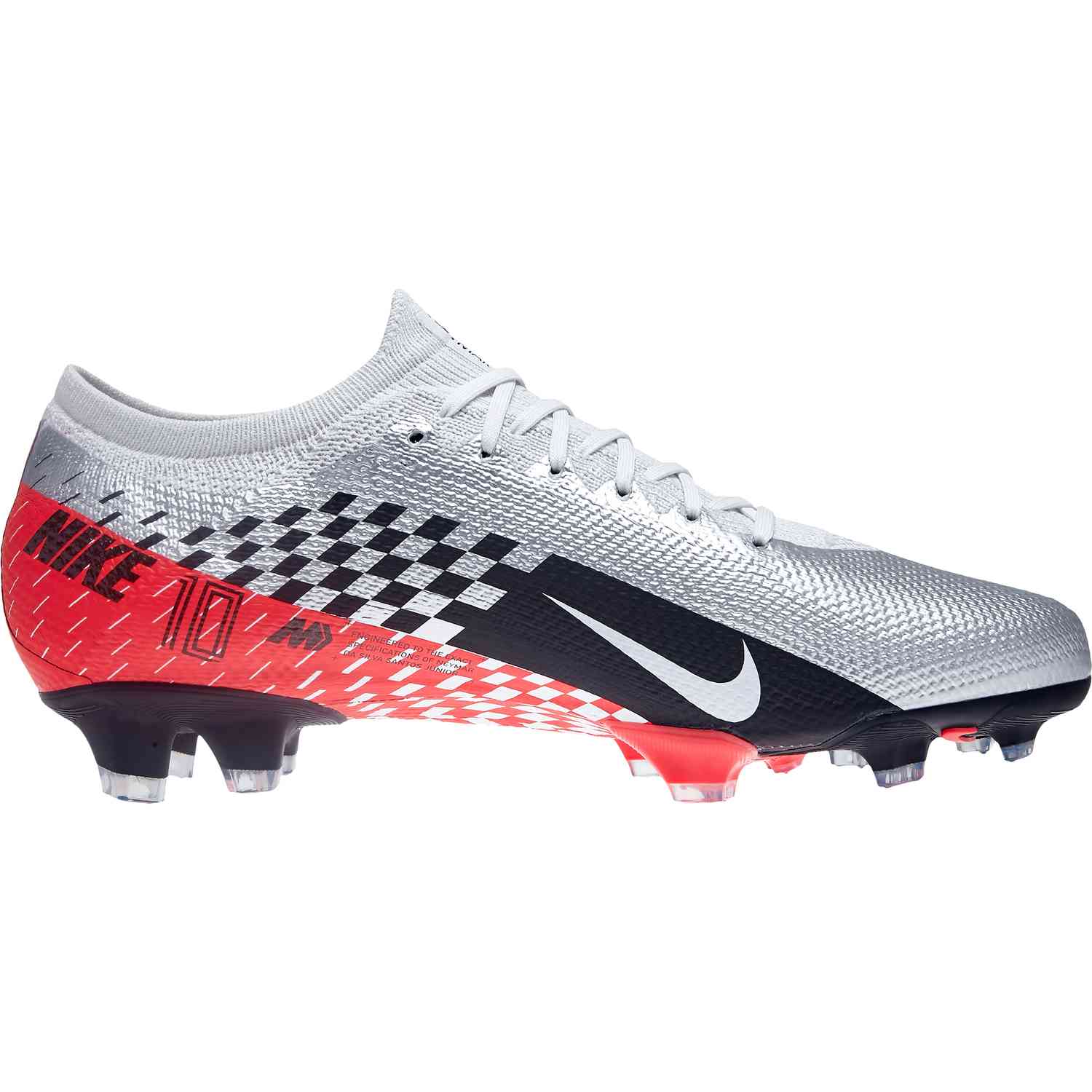 curva pestaña cuello Nike Neymar Jr. Mercurial Vapor 13 Pro FG - Chrome/Red Orbit/Platinum  Tint/Black - Soccer Master