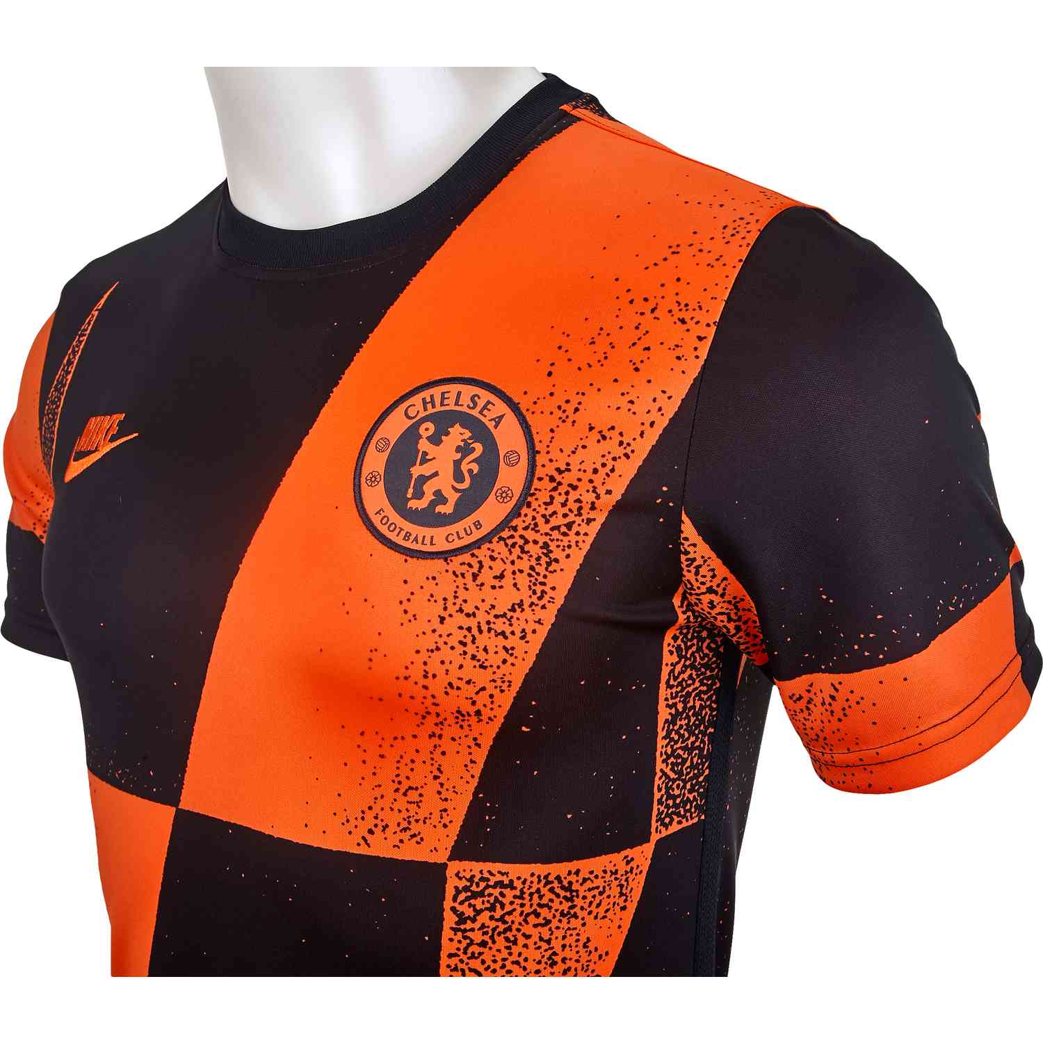 Orange and cheap black soccer jersey