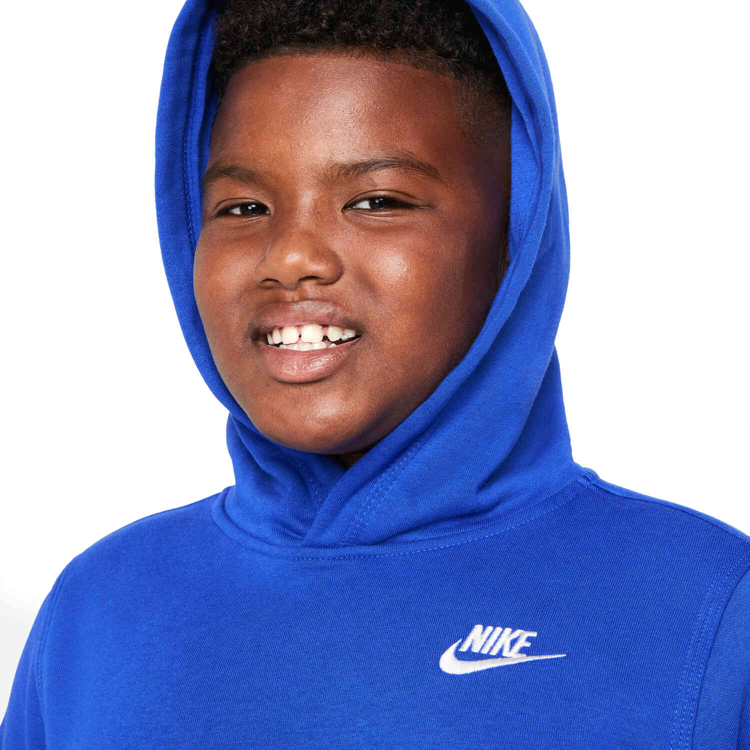 Kids Nike Sportswear Pullover Hoodie Game Royal White Soccer