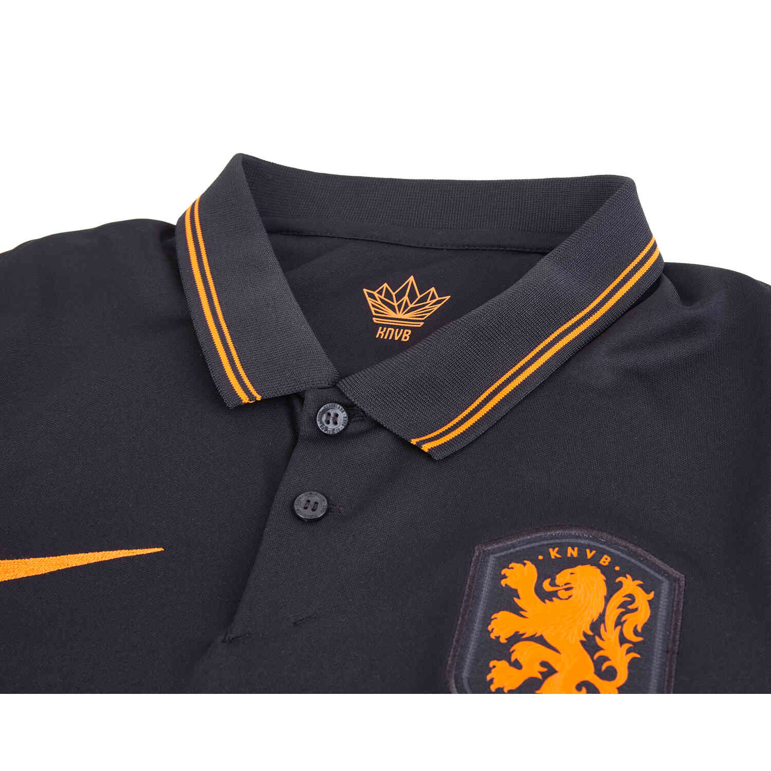 Men's Nike Black/Orange Netherlands National Team 2020/21 Away Stadium Replica Jersey Size: Small