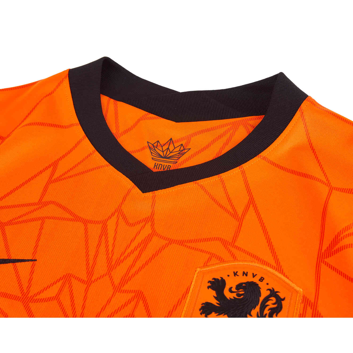 Mens Netherlands Home Stadium Jersey Safety Orange & Black Soccer