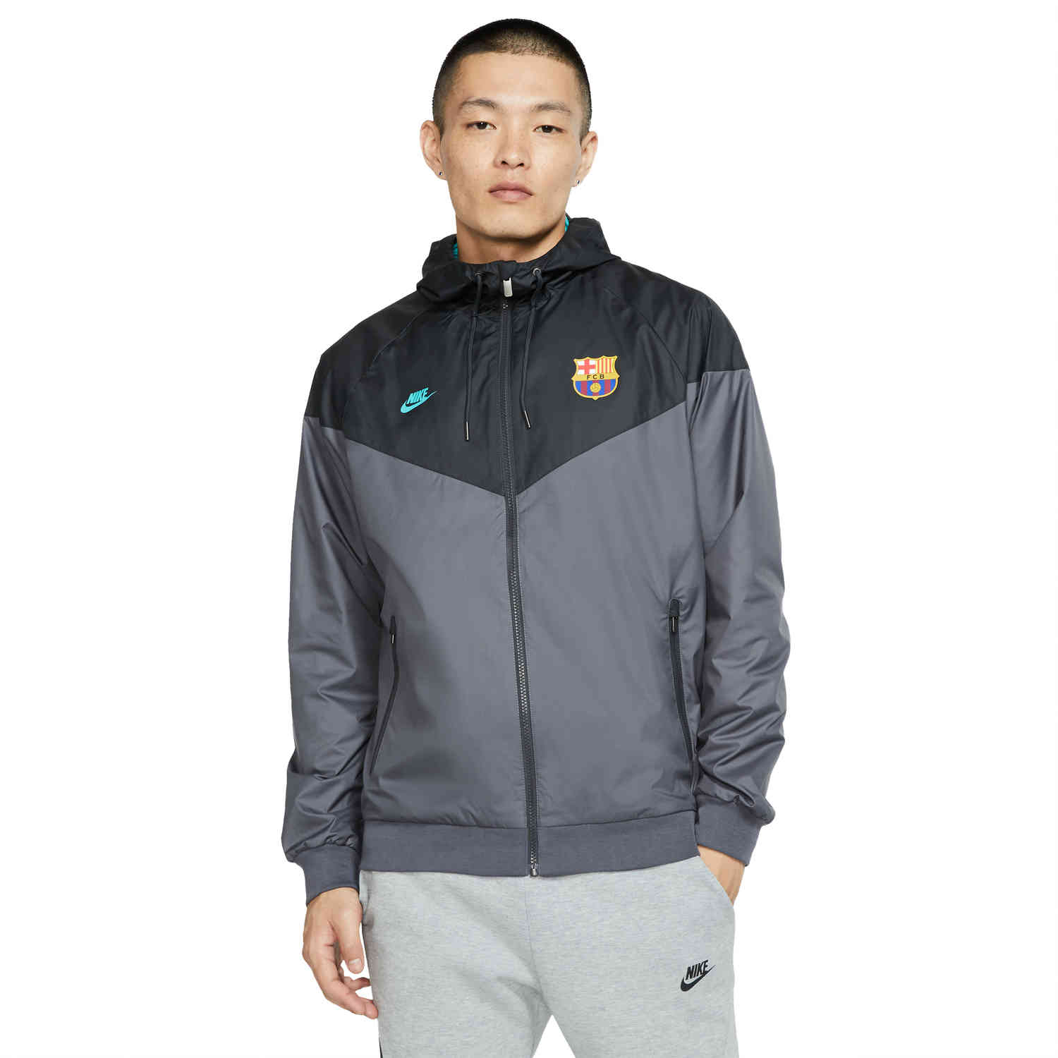 Nike Barcelona Woven Windrunner Jacket Dark Smoke Grey Dark Grey