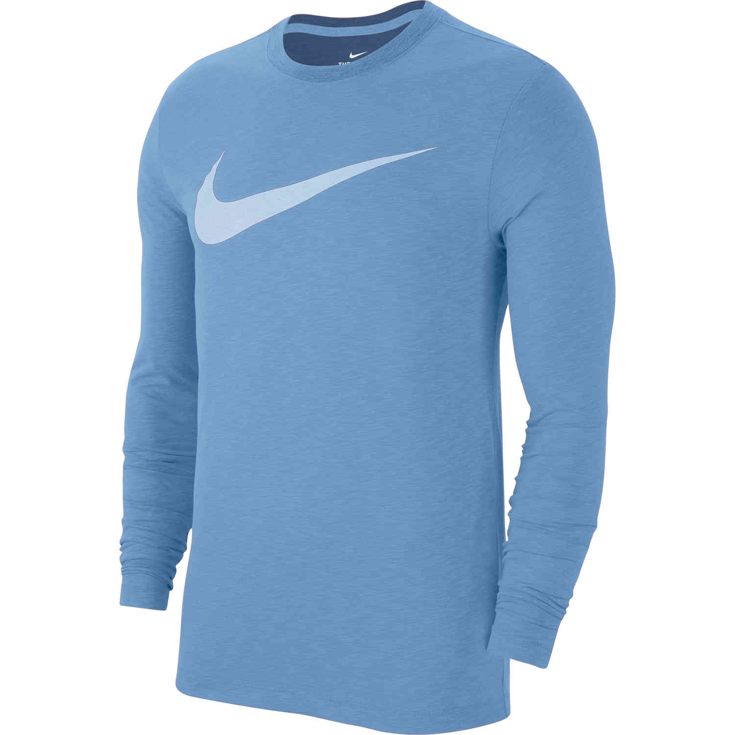 Nike Dri-Fit Cotton L/S Swoosh Tee - Light Blue - Soccer Master