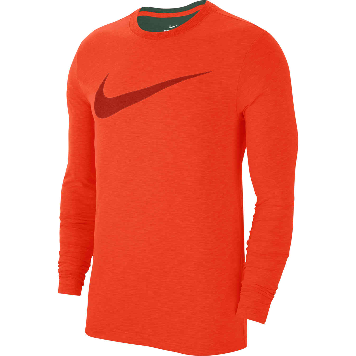 Nike Dri-Fit Cotton L/S Swoosh Tee - Team Orange - Soccer Master