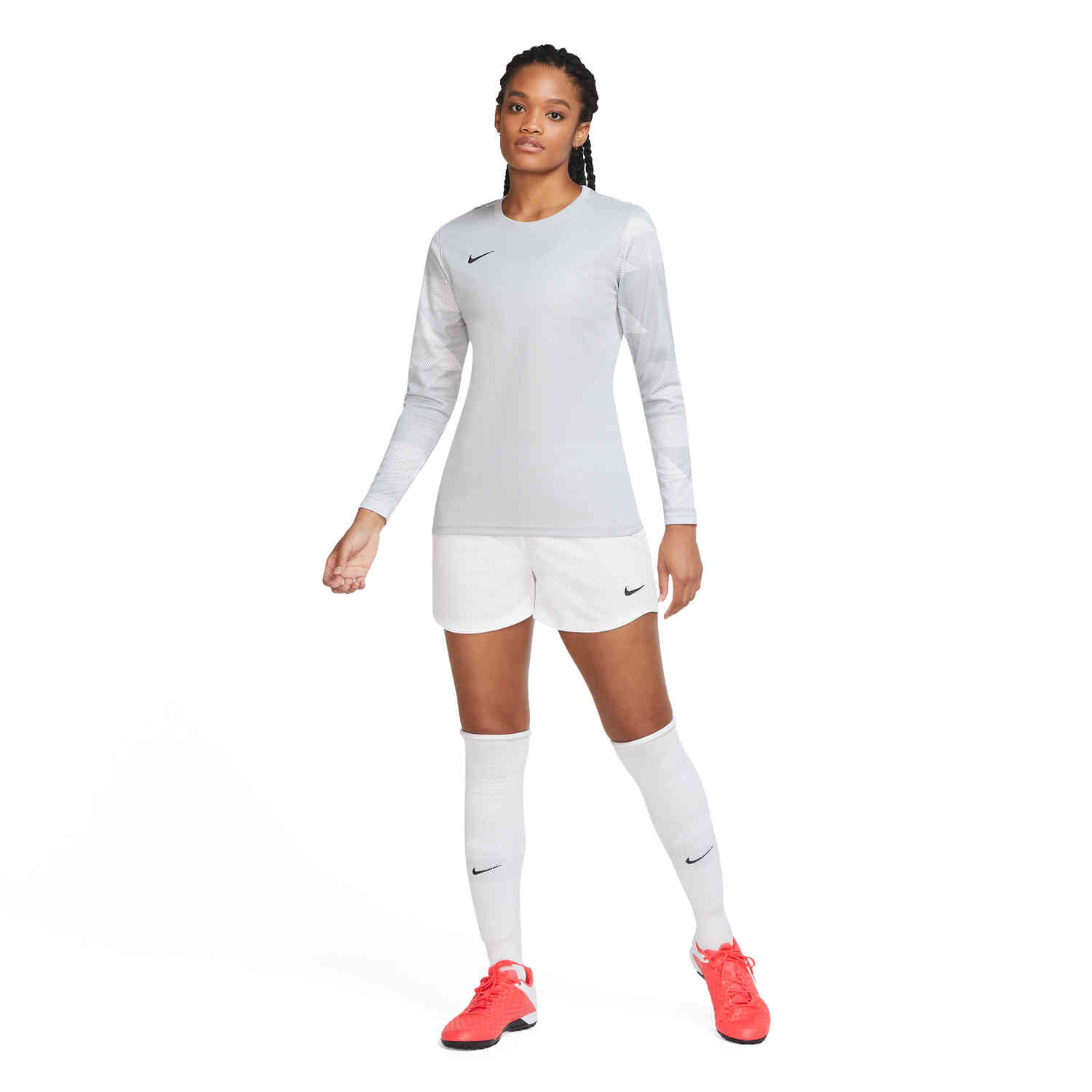 Women s Nike Park IV Team Goalkeeper Jersey Wolf Grey White