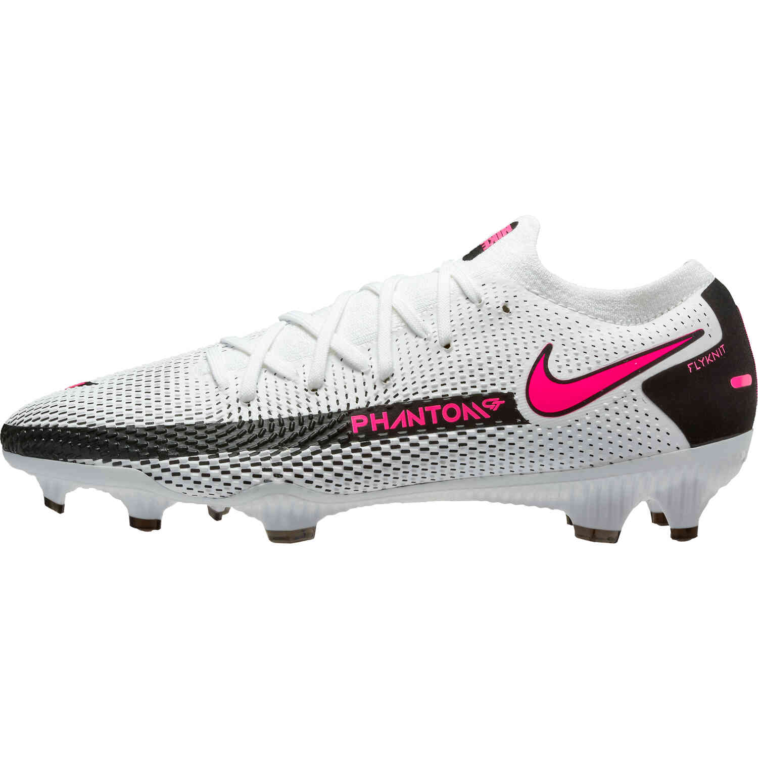 Nike Phantom GT Pro FG White Pink Blast with Black Soccer Master