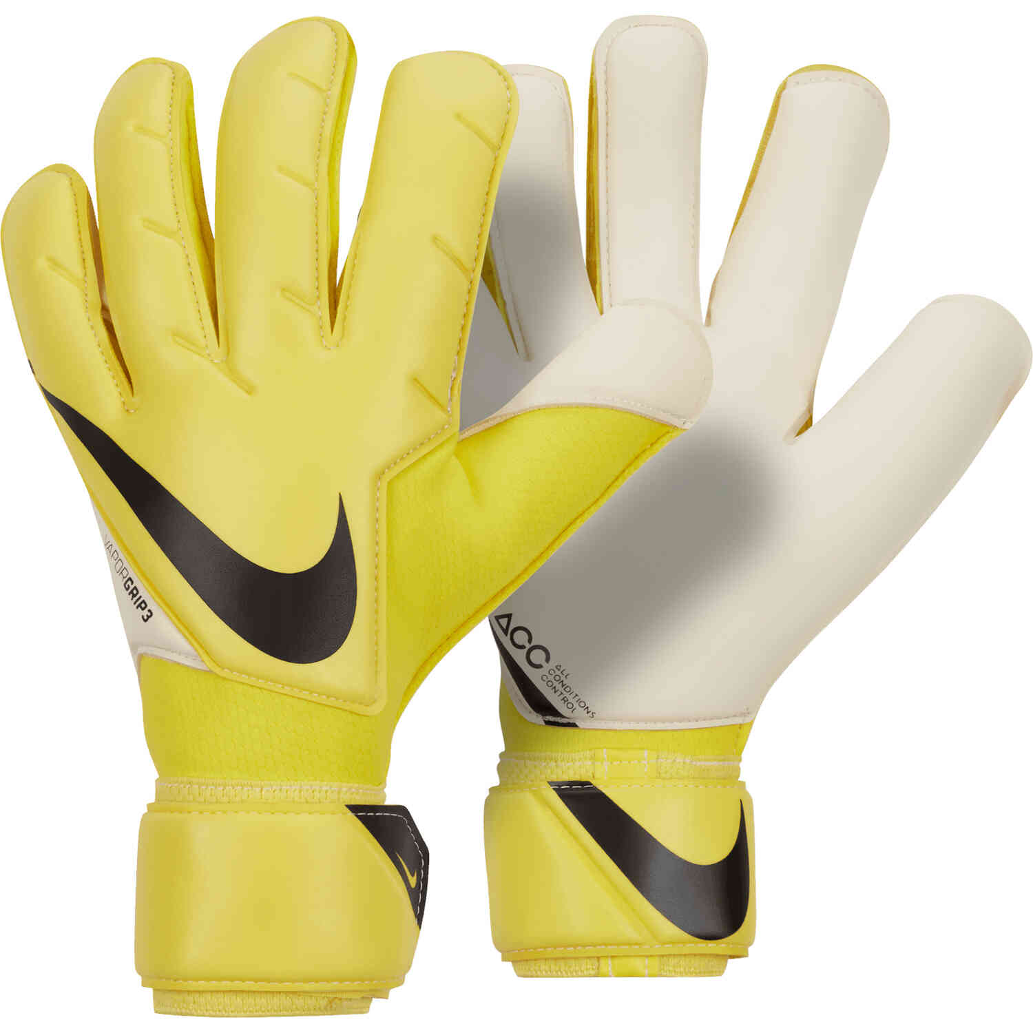 Nike Vapor Grip3 Goalkeeper Gloves - Yellow Strike & White with 