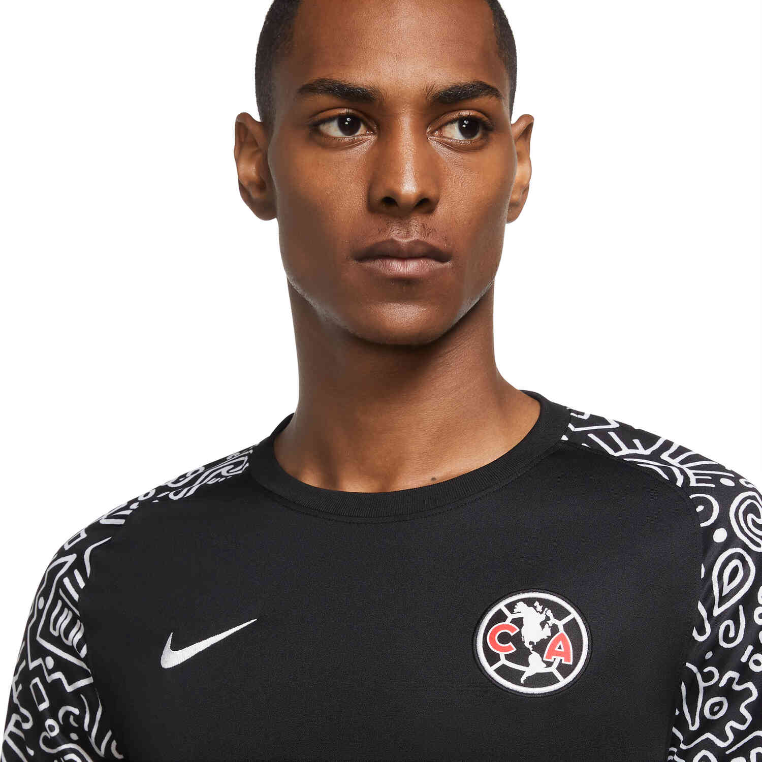 Nike Club America Pre Match Top Black White Soccer Master
