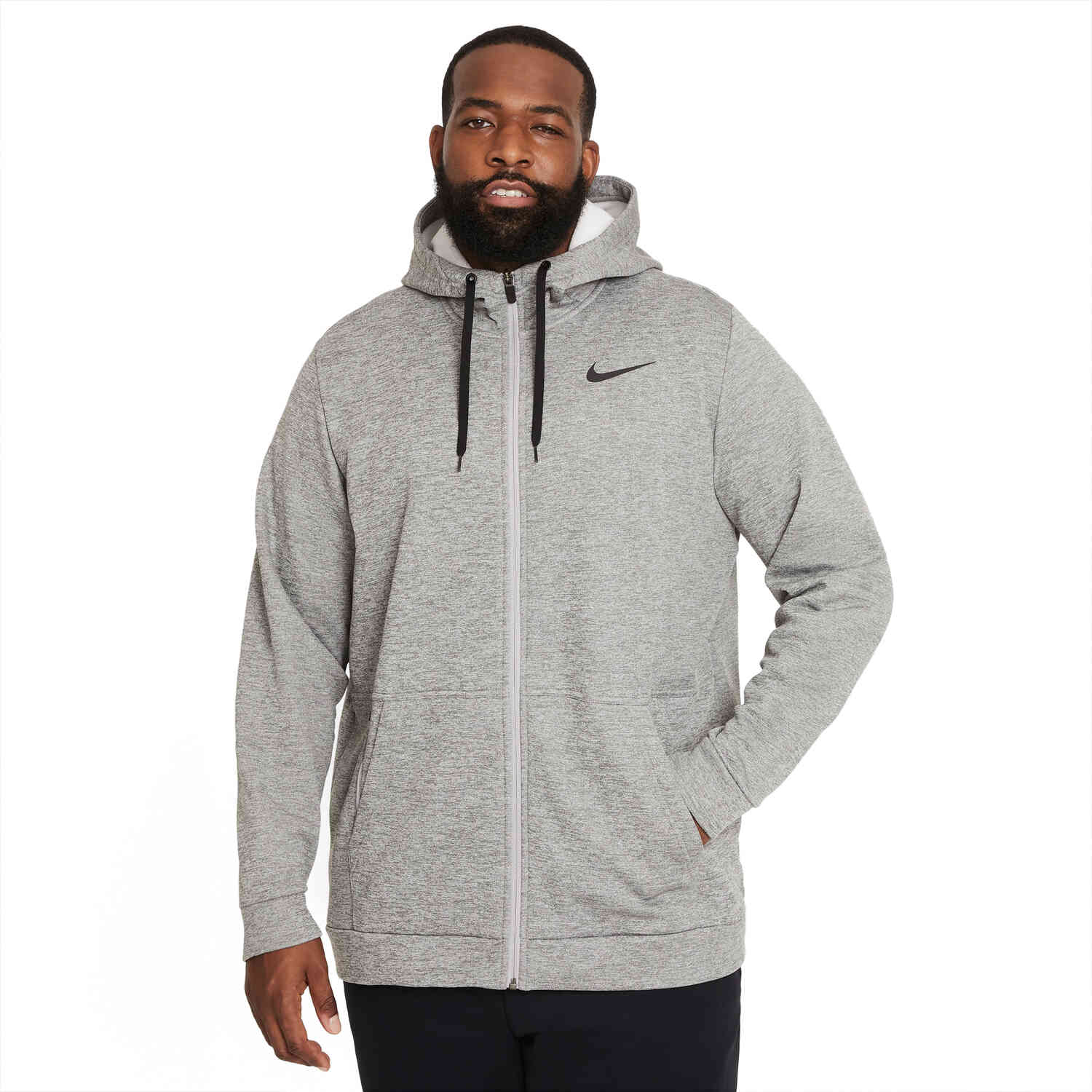 Nike Therma Full-zip Hoodie - Grey Heather/Black - Soccer Master