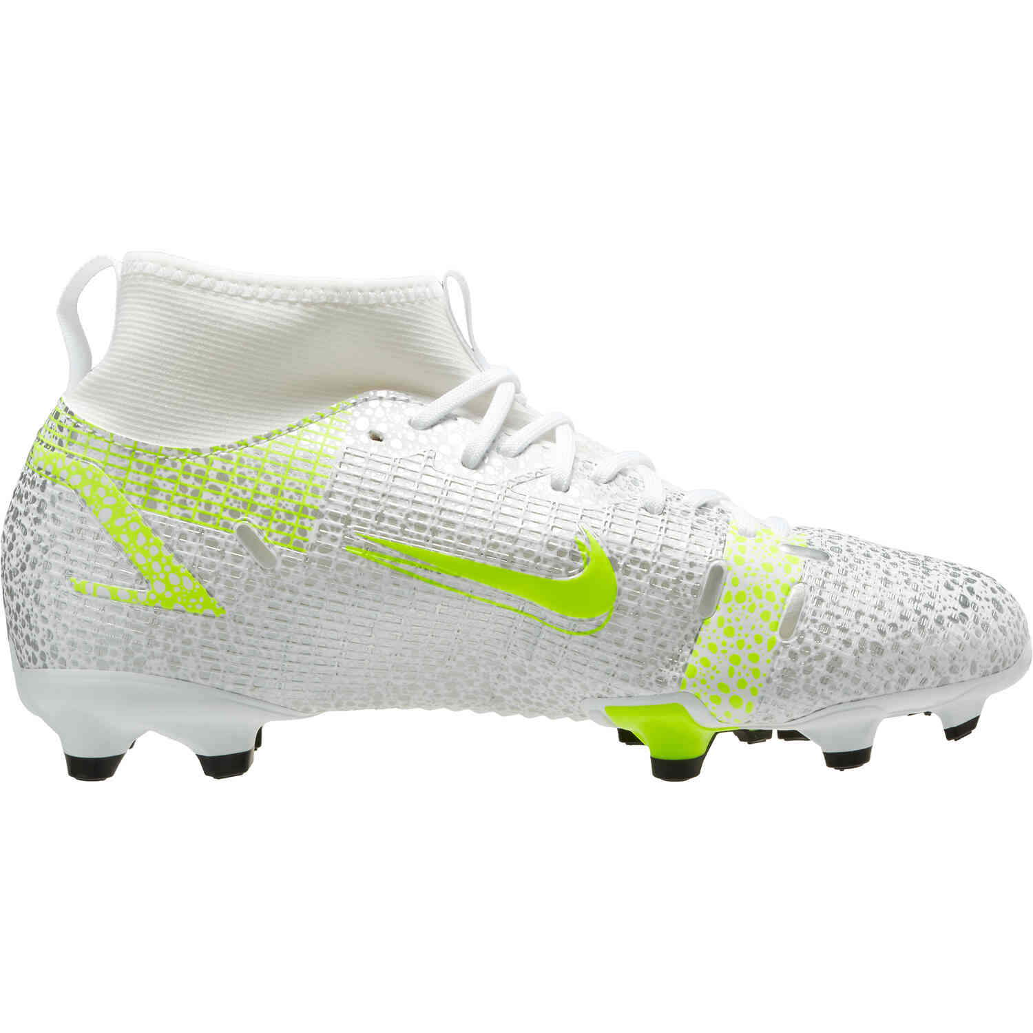 Kids Nike Mercurial Superfly 8 Academy FG Silver Safari Soccer