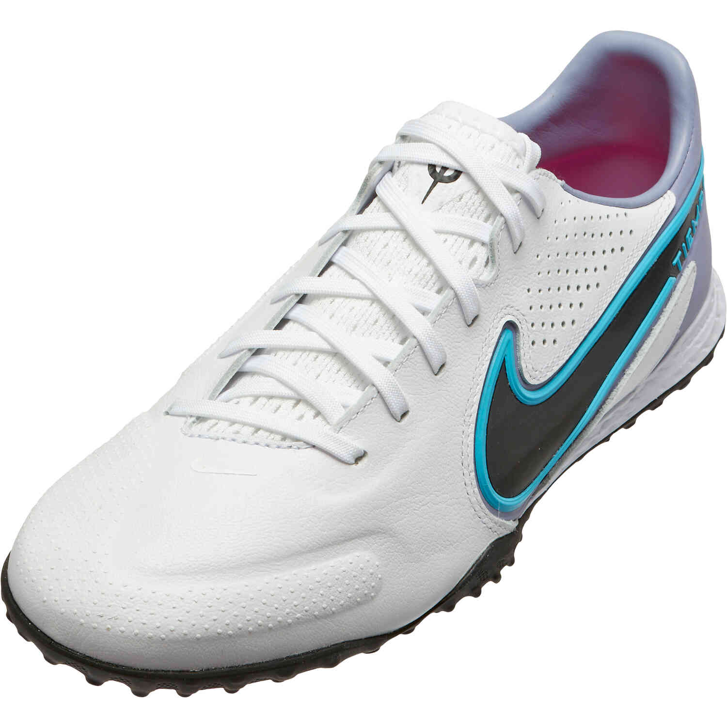 Nike Tiempo Legend TF Turf Soccer Shoes - White, Baltic Blue, Pink Blast Black - Soccer Master