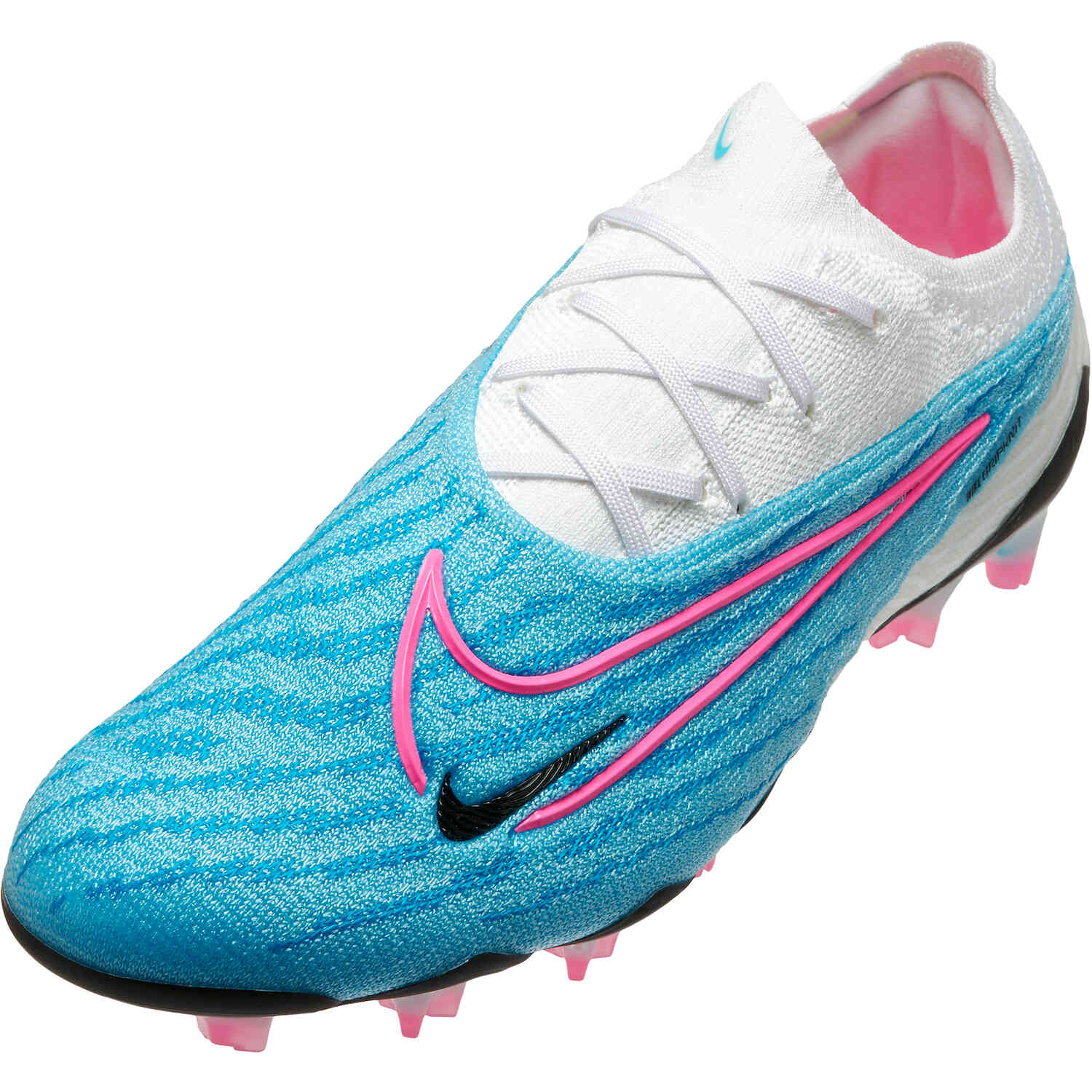 Phantom FG Firm Ground Soccer Cleats - Baltic Blue, Pink Blast & White - Soccer