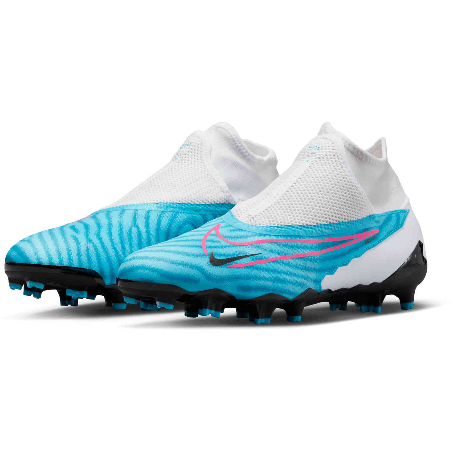 pink and blue football cleats