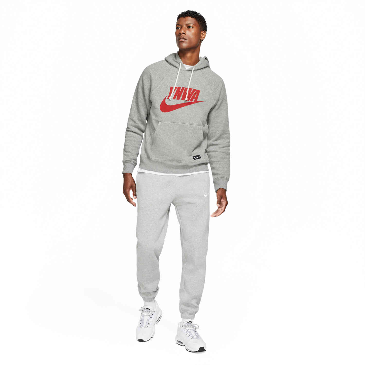 Nike grey cheap and red hoodie