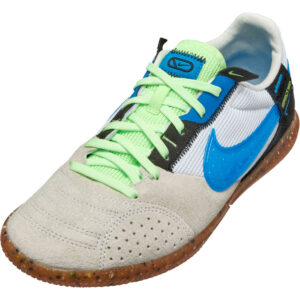 Kids Streetgato IC Indoor Soccer Shoes - White, Light Photo Blue, Black & Lime Glow - Soccer Master
