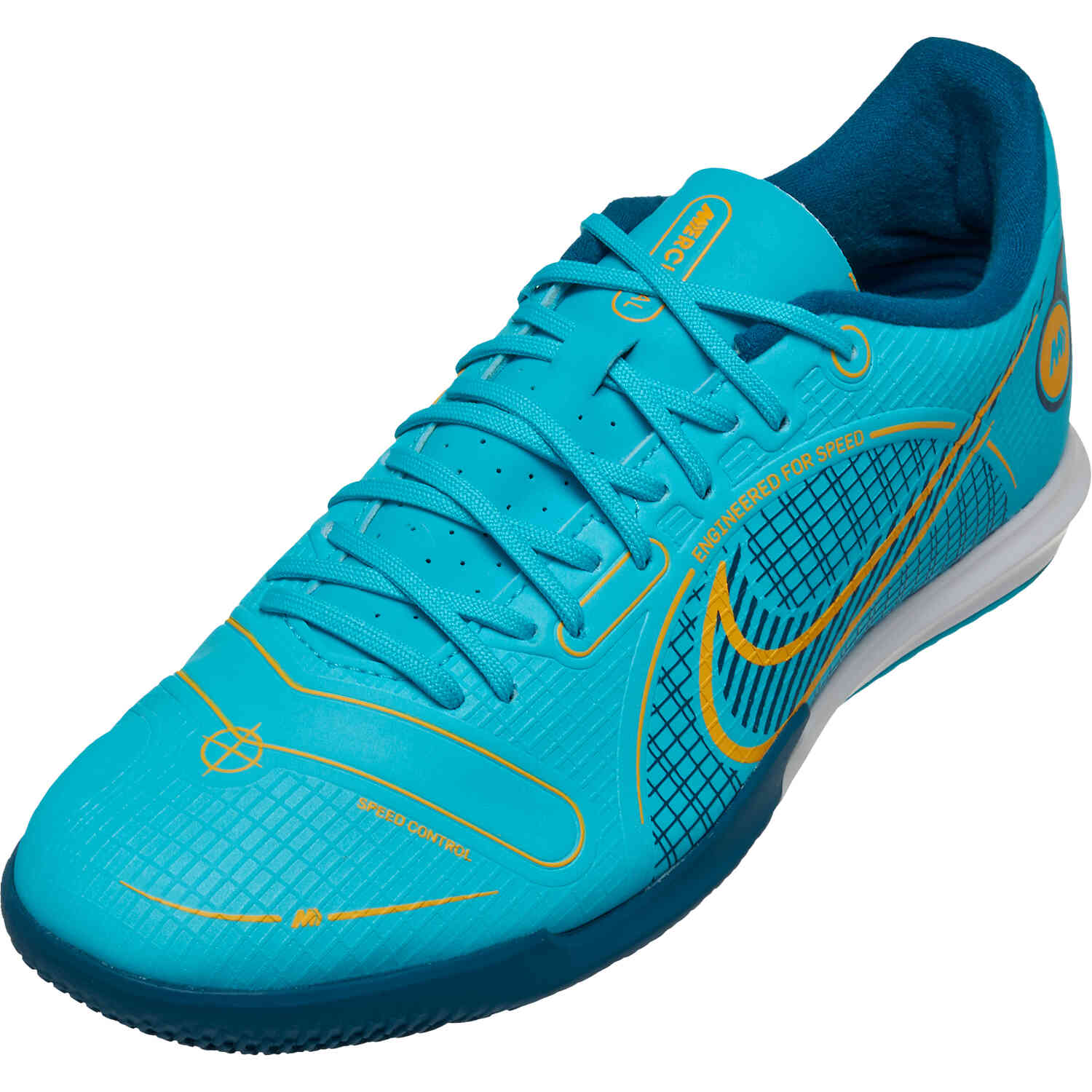 Blue nike mercurial top indoor soccer shoes