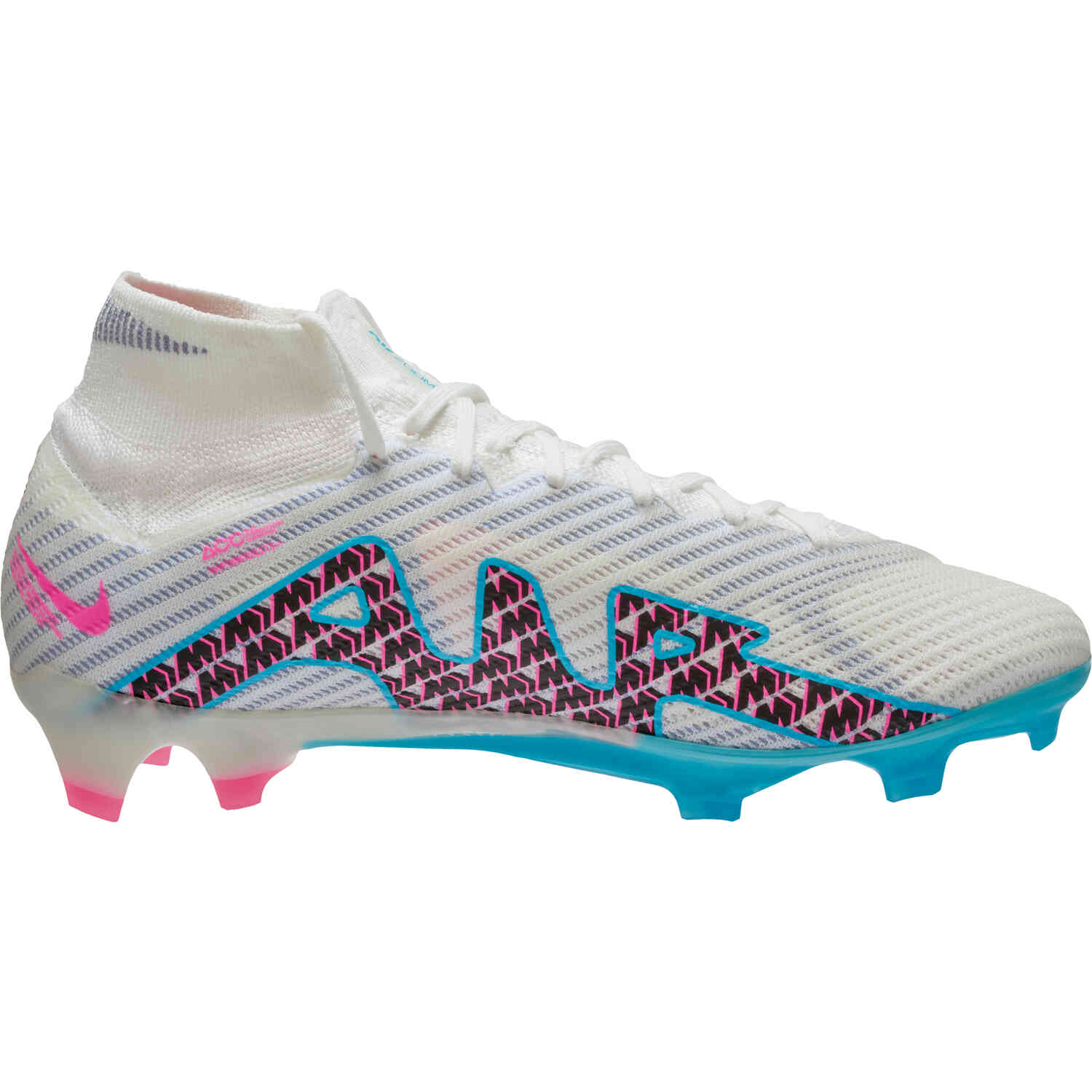 Nike Zoom Mercurial Superfly 9 Elite Soccer White, Baltic Blue, Pink Blast & Indigo Haze - Soccer Master