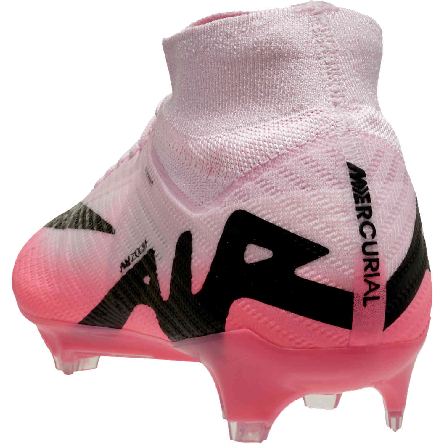 Pink and black soccer cleats top