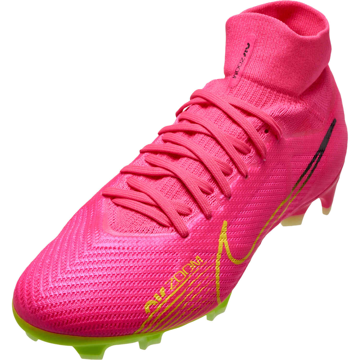 Nike Mercurial Superfly 9 Pro FG Firm Ground Soccer Cleats Pink Blast, Volt & Gridiron - Soccer Master