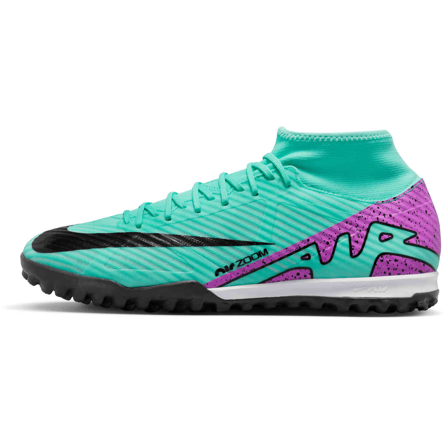 Nike Mercurial Superfly 9 Academy TF Turf Soccer Shoe Hyper Turq Fuchsia Dream Black White Soccer Master