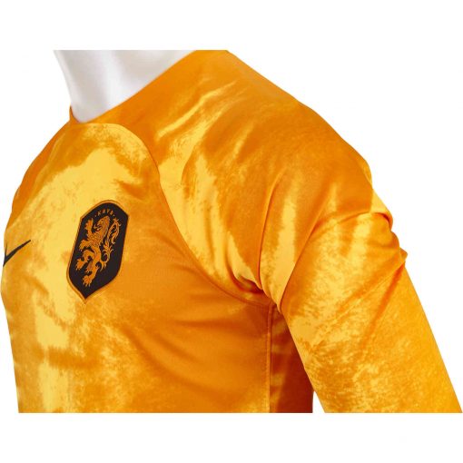 2022 Nike Netherlands Long Sleeve Home Jersey - Image 3