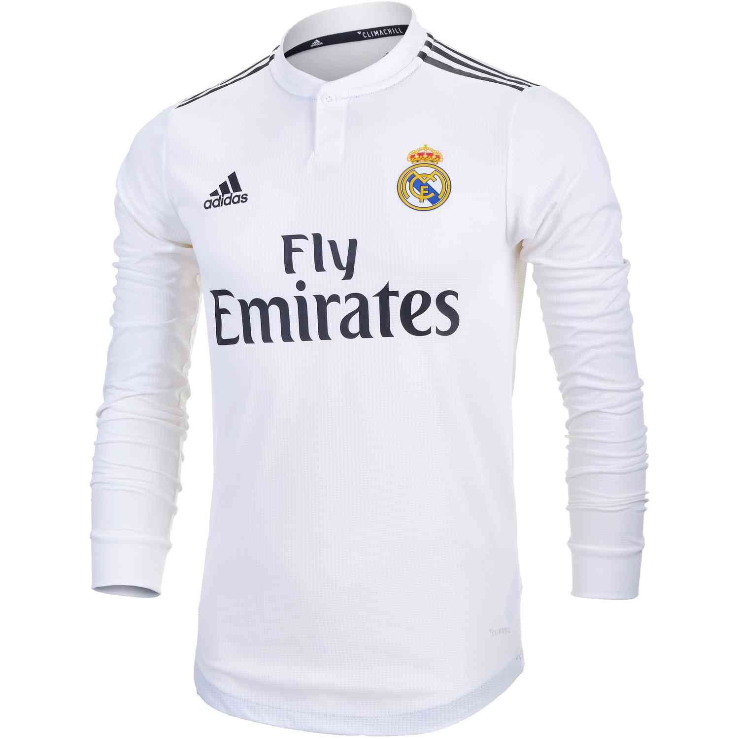 adidas Real Madrid Home Authentic L/S Jersey 2018-19 ...