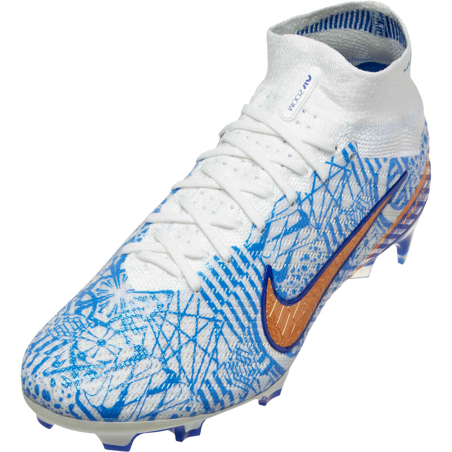 Nike CR7 Mercurial Superfly 9 Elite FG Firm Ground Cleats - White/Metallic - Soccer