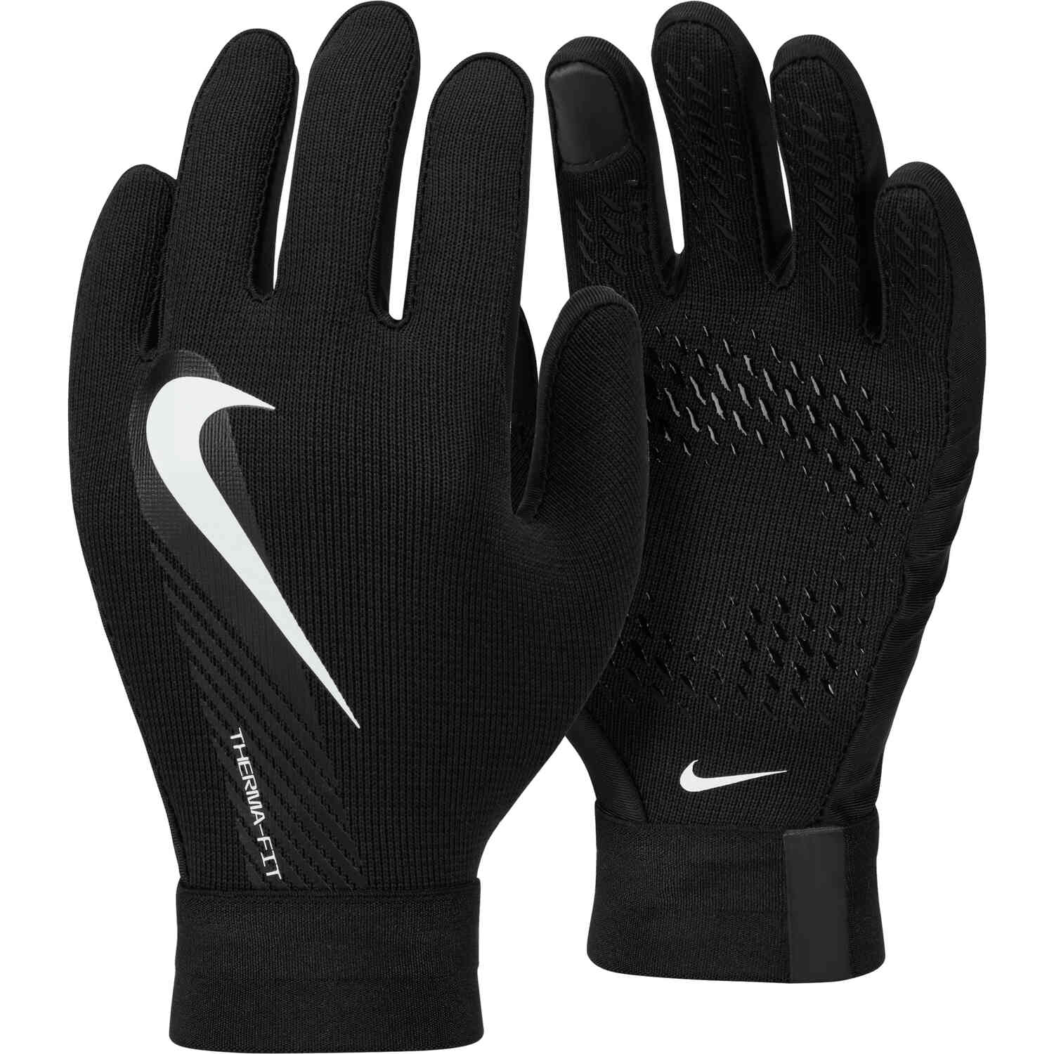 Kids Nike Academy Thermafit Fieldplayer Gloves - Black & White - Soccer ...