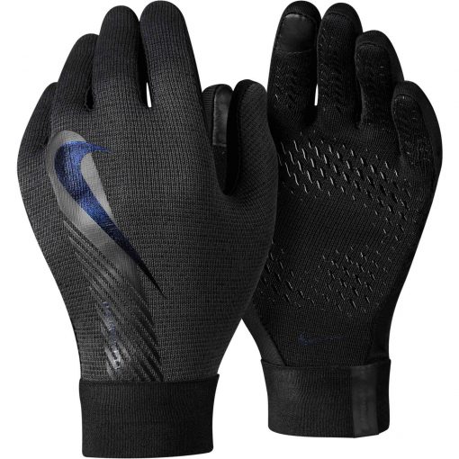 Kids Nike Academy Thermafit Fieldplayer Gloves Black Dk Smoke Grey with Multi Color Soccer Master