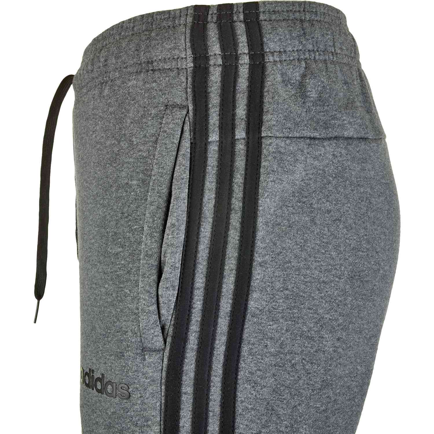 adidas Essentials Lifestyle 3 Stripes Fleece Pants Dark Grey