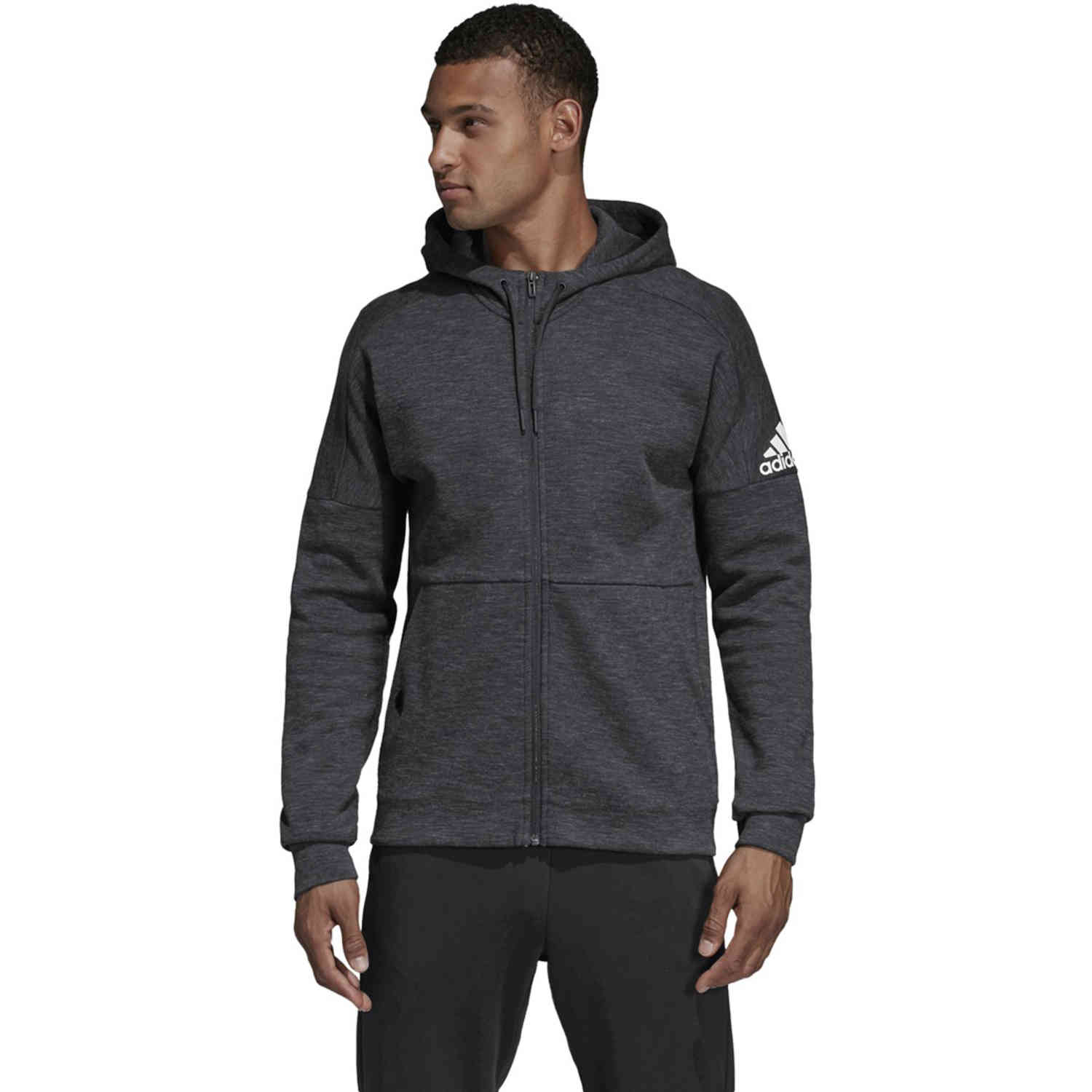 pastor Respeto a ti mismo cadena adidas ID Stadium Lifestyle Full-Zip Hoodie - Black/Grey - Soccer Master