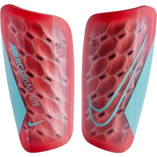Nike Mercurial Lite Shin Guards - Amber Glow & Aurora Green with Aurora Green
