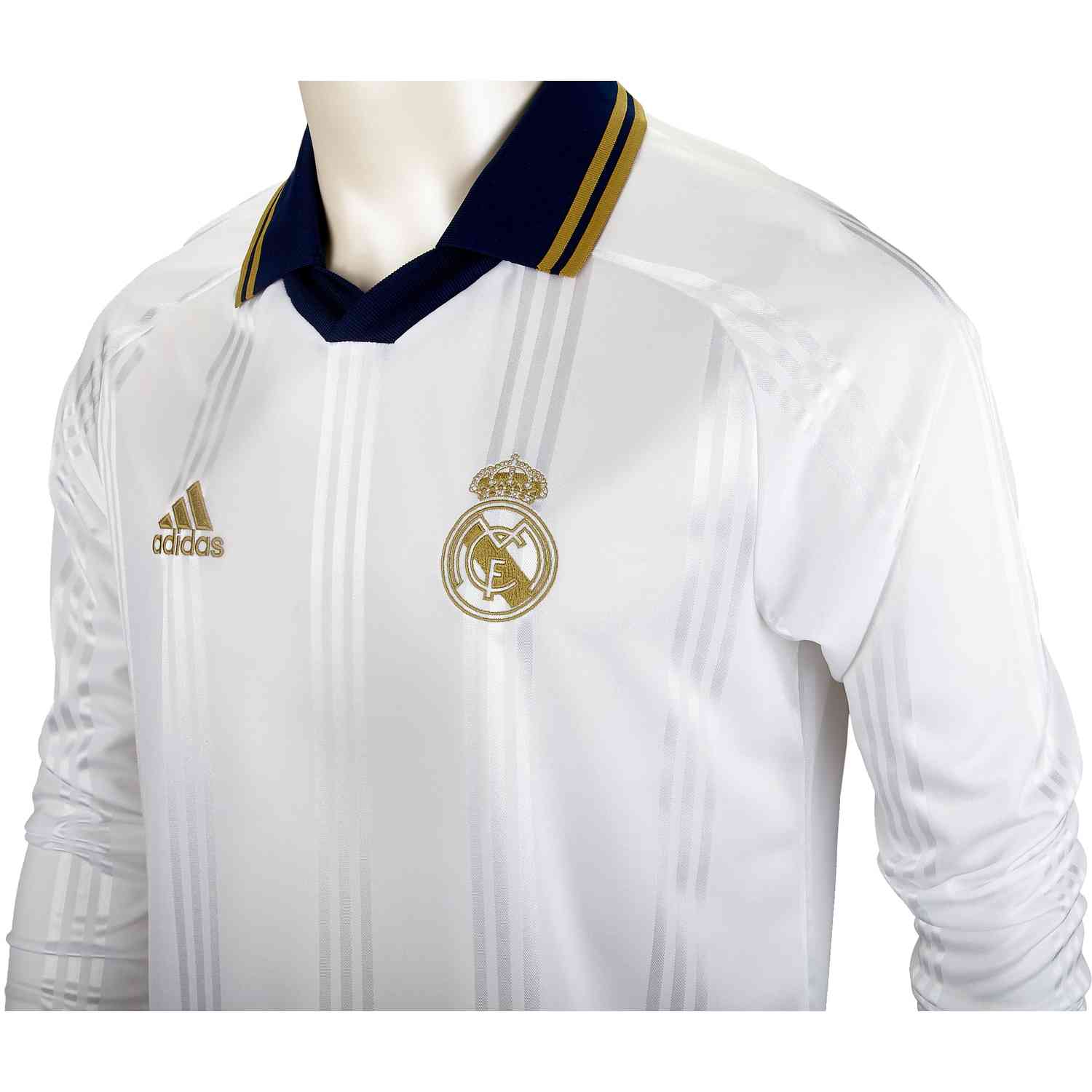adidas Real Madrid Icon Long Sleeve Tee White/Black - Soccer Master