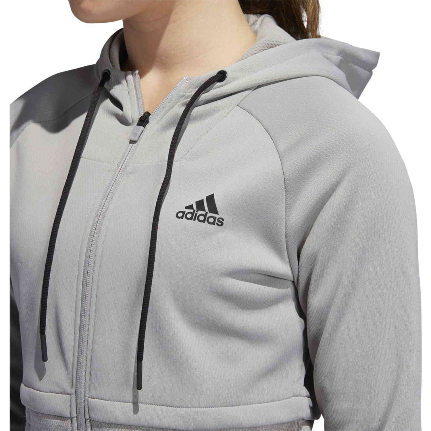 Womens grey hotsell adidas zip hoodie