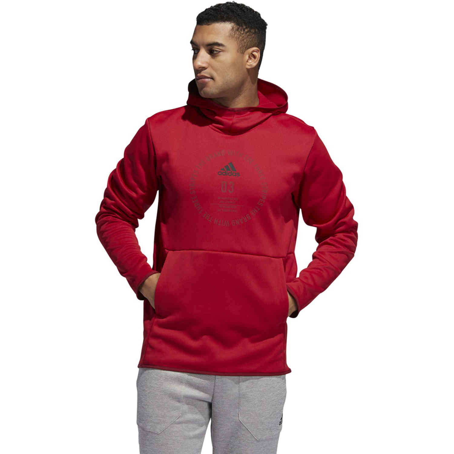 Men's adidas team top issue performance logo hoodie