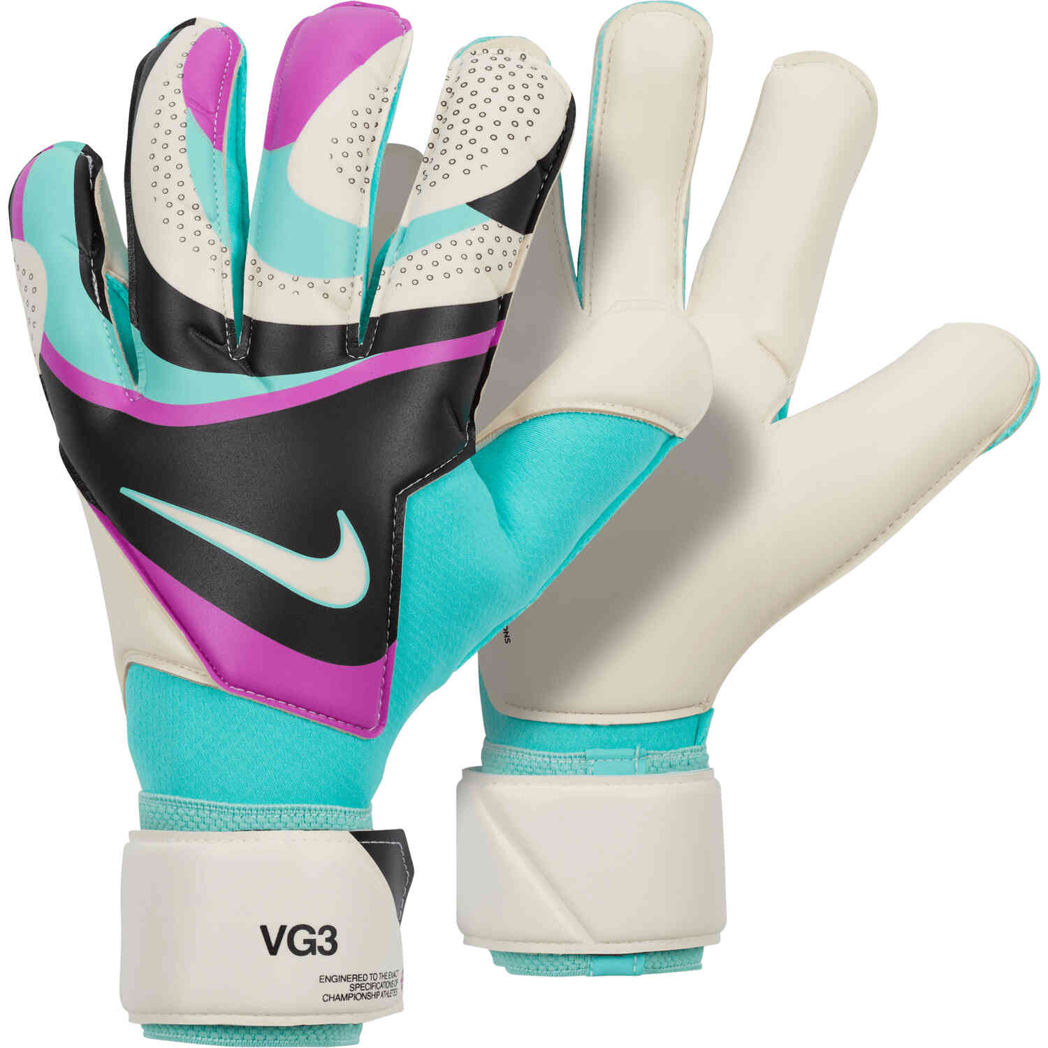 Nike Vapor Grip3 Goalkeeper Gloves Black Hyper Turq Rush Soccer Master