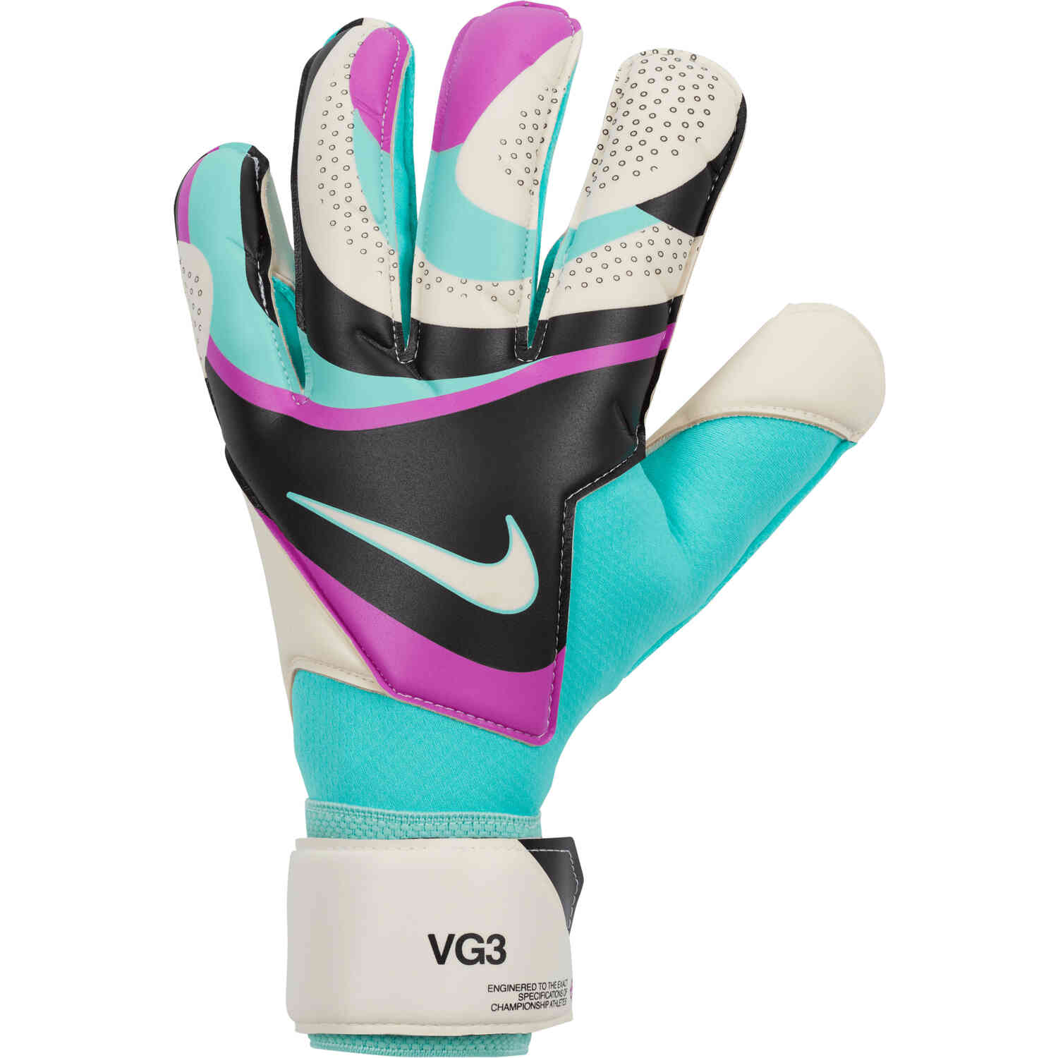 Nike Vapor Grip3 Goalkeeper Gloves Black Hyper Turq Rush Soccer Master
