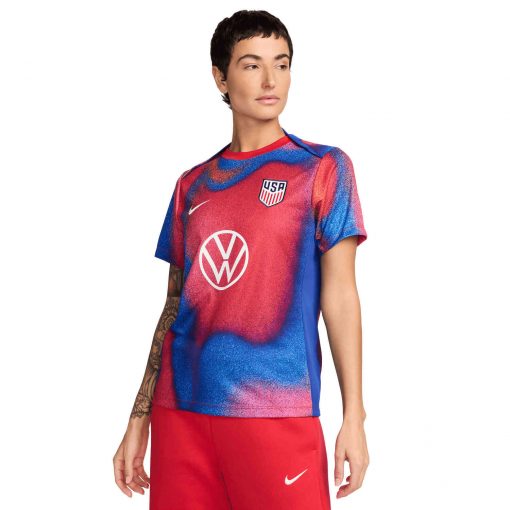 Womens Nike USA Academy Pre-match Top - White/Old Royal/Old Royal/White