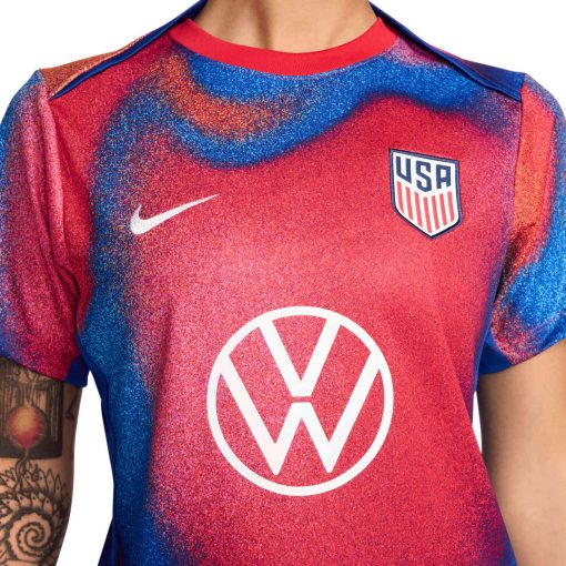 Womens Nike USA Academy Pre-match Top - White/Old Royal/Old Royal/White - Image 4