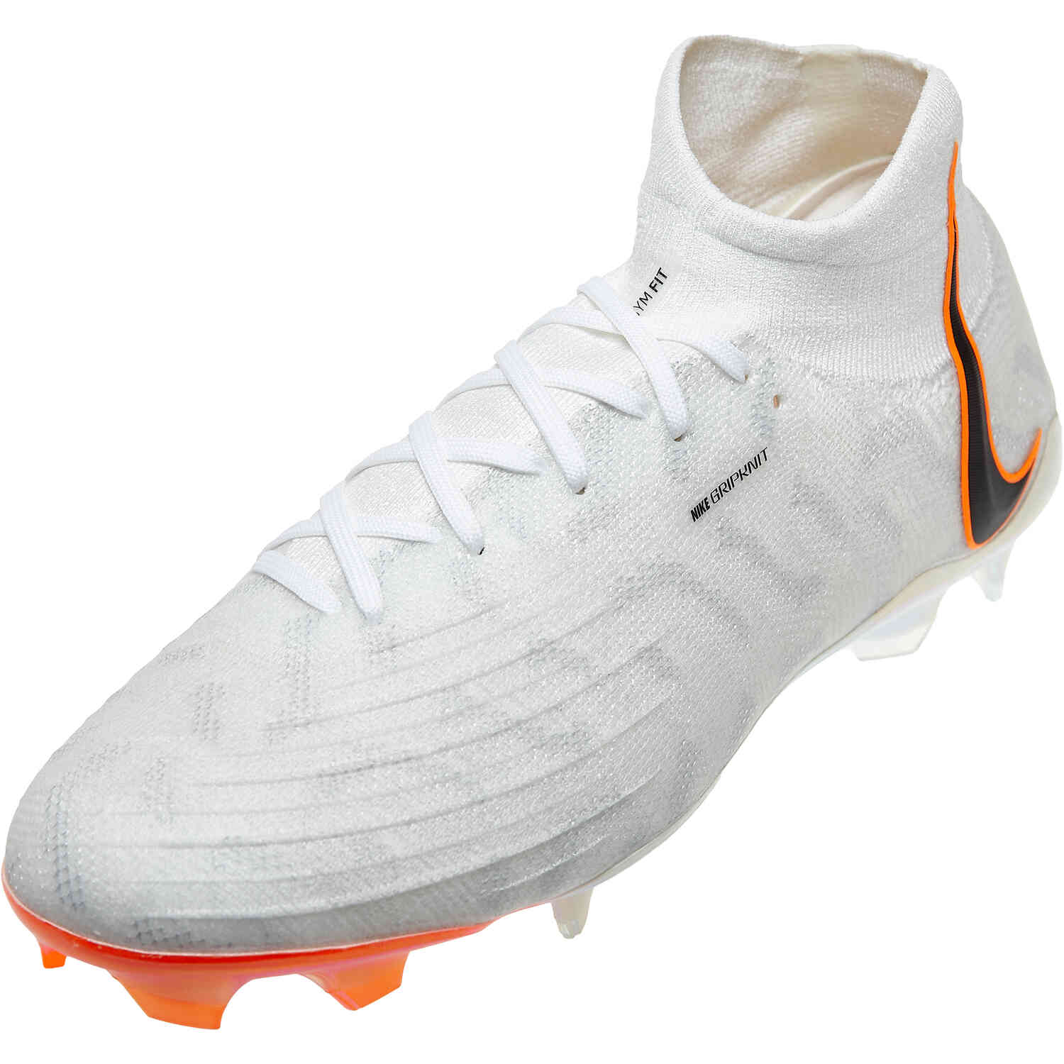 Nike Phantom Luna Elite FG Firm Cleats - White, & Total Orange - Soccer