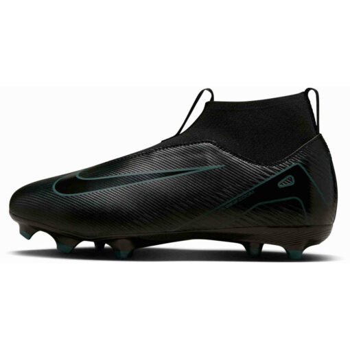 Kids Nike Mercurial Superfly 10 Academy FG - Black & Black with Deep Jungle - Image 2