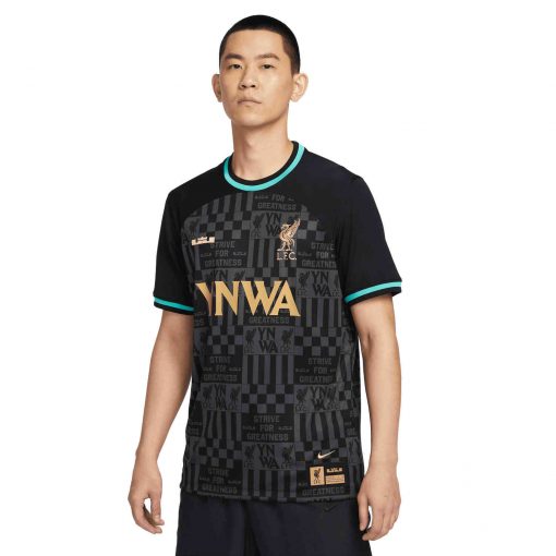 Mens Liverpool x Lebron James Jersey Black washed teal truly gold Soccer Master