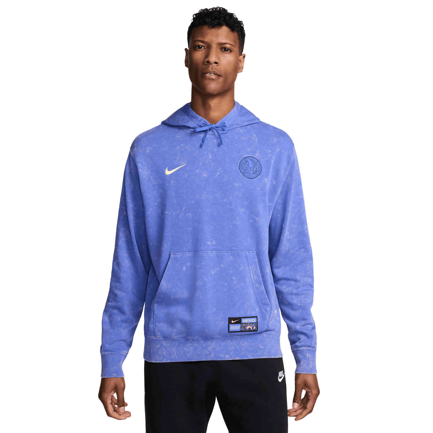 Nike Club America 3rd NSW Club Hoodie Medium Blue Lemon Chiffon Soccer Master