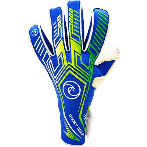 West Coast Shockwave Elite Goalkeeper Gloves - Royal & White with Volt with Green - Image 2