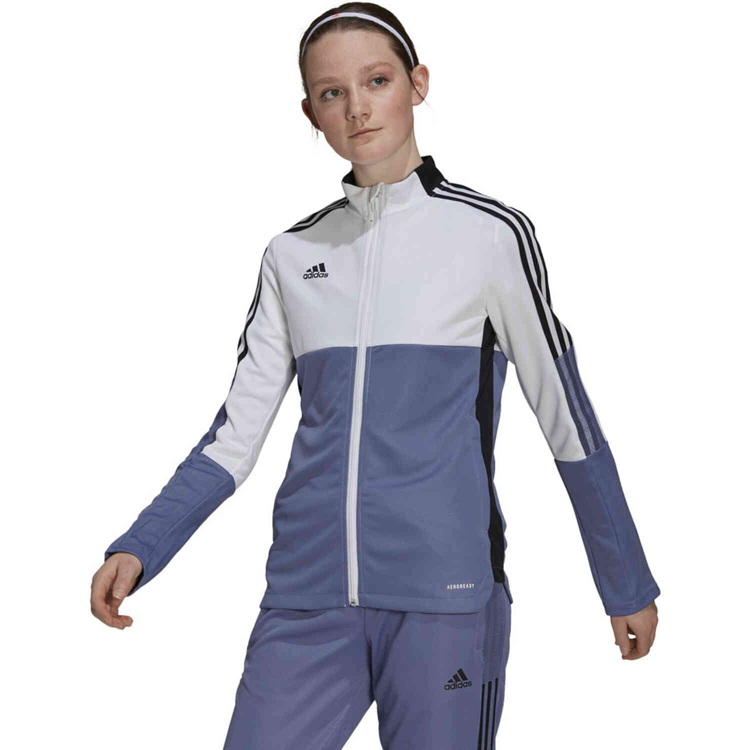 Women's adidas Tiro Track Jacket - White & Orbit Violet - Soccer Master