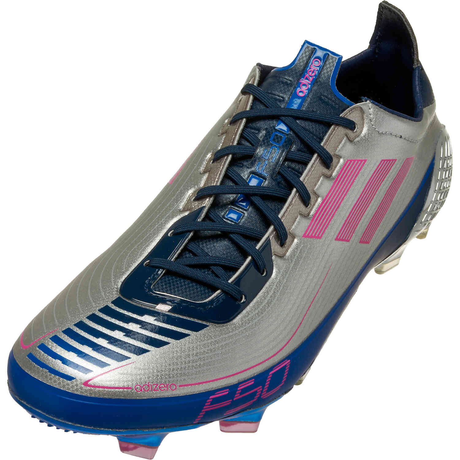 adidas F50 Ghosted UCL FG - Metallic Silver & Shock Pink with Navy
