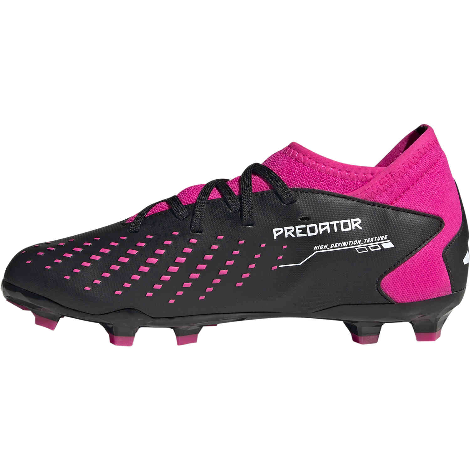 Kids adidas Predator Accuracy.3 FG Firm Ground Soccer Cleats Black White Team Shock Pink 2 Soccer Master